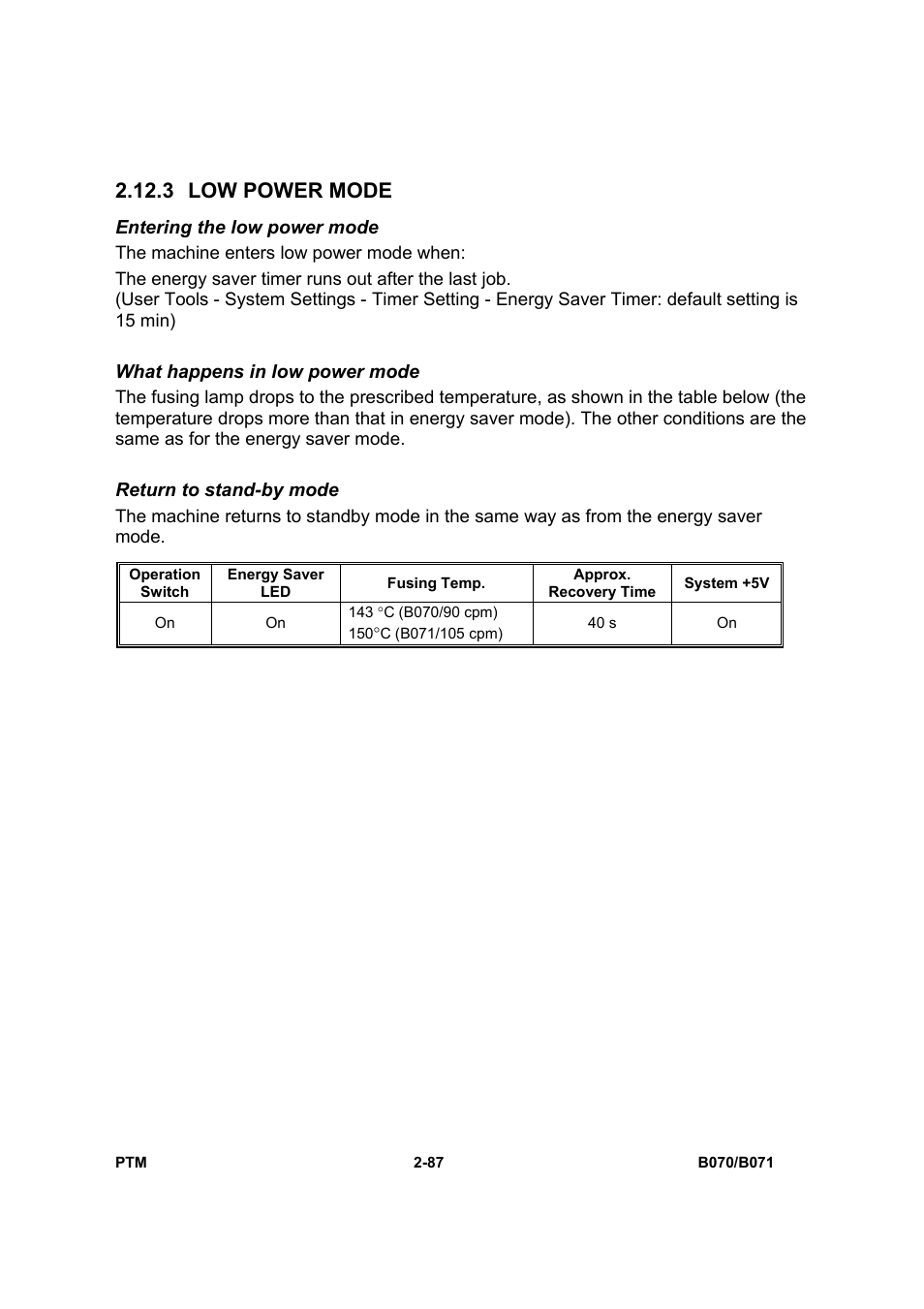 3 low power mode | Toshiba E-STUDIO900 User Manual | Page 112 / 224