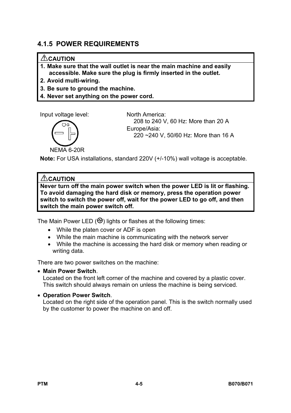 5 power requirements | Toshiba E-STUDIO900 User Manual | Page 129 / 224