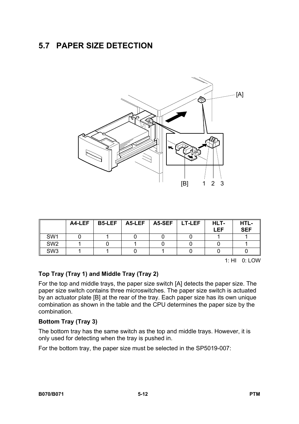 7 paper size detection | Toshiba E-STUDIO900 User Manual | Page 145 / 224