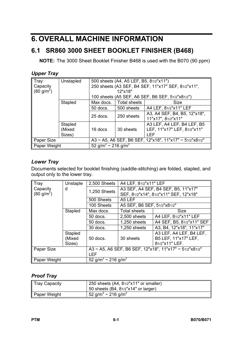 Overall machine information, Upper tray, Lower tray | Proof tray | Toshiba E-STUDIO900 User Manual | Page 150 / 224