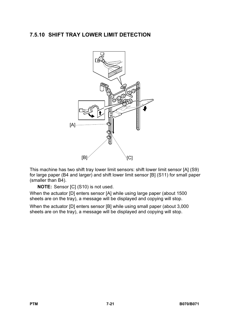 10 shift tray lower limit detection | Toshiba E-STUDIO900 User Manual | Page 196 / 224