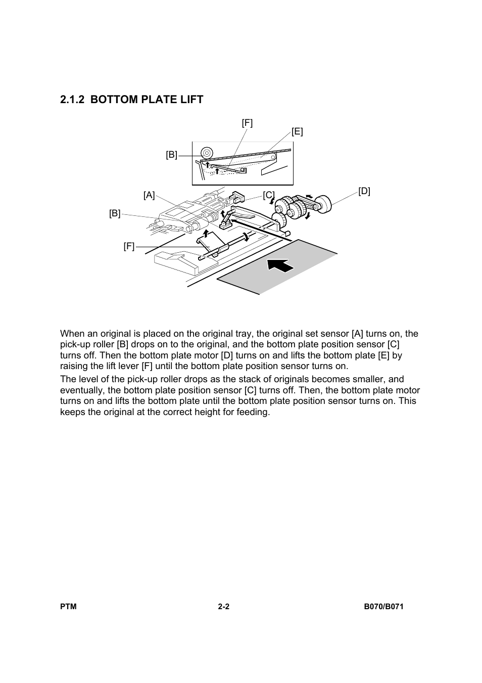 2 bottom plate lift | Toshiba E-STUDIO900 User Manual | Page 27 / 224