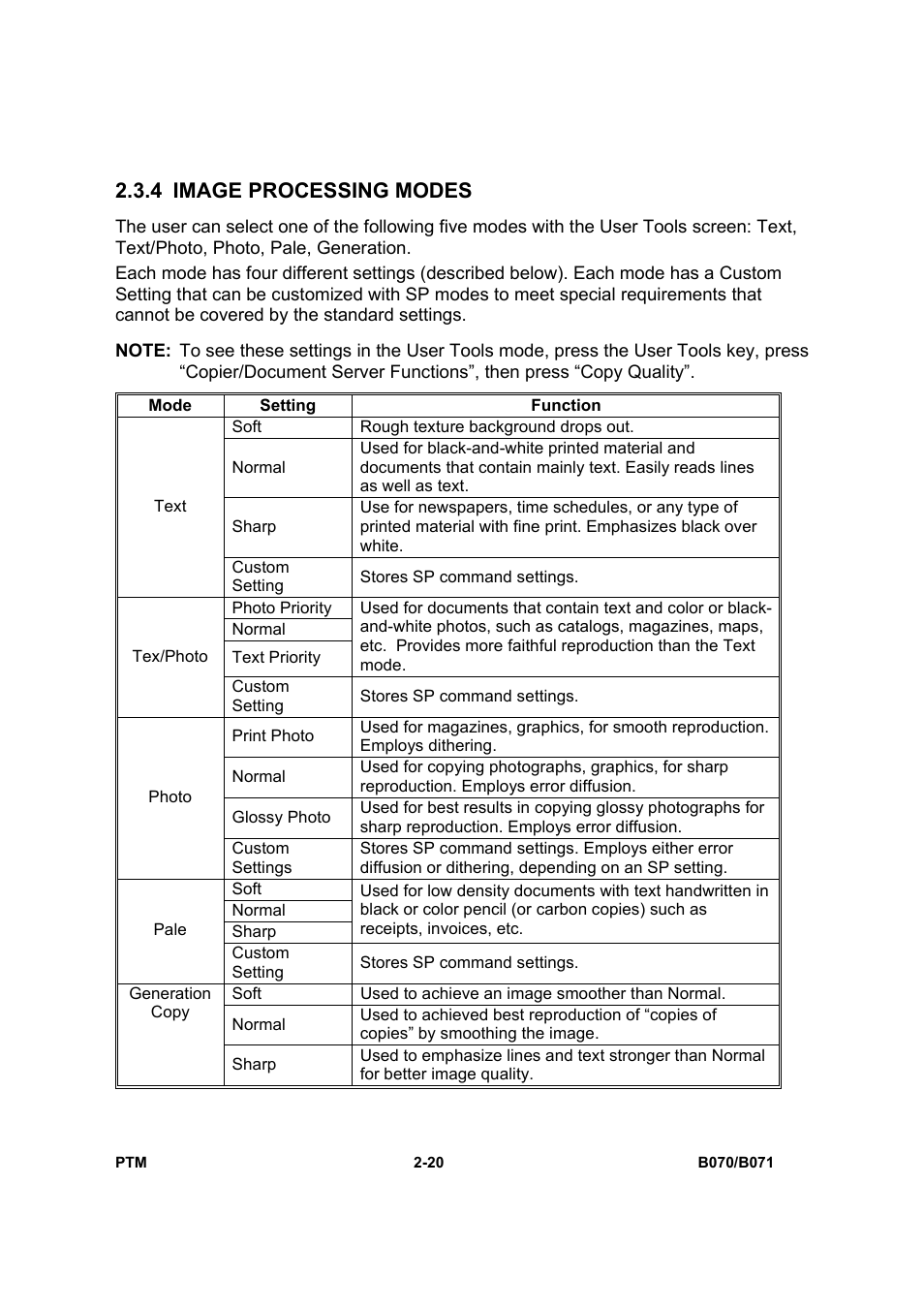 4 image processing modes | Toshiba E-STUDIO900 User Manual | Page 45 / 224