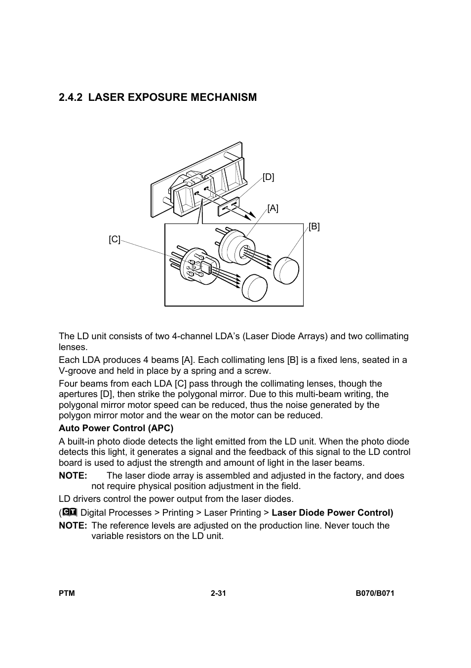 2 laser exposure mechanism | Toshiba E-STUDIO900 User Manual | Page 56 / 224