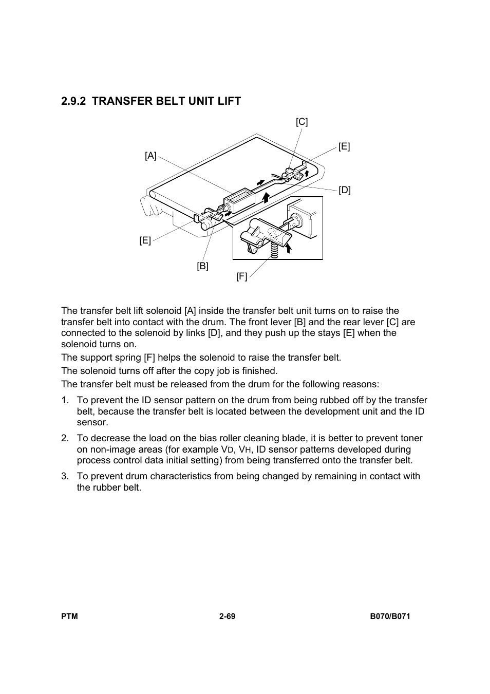 2 transfer belt unit lift | Toshiba E-STUDIO900 User Manual | Page 94 / 224