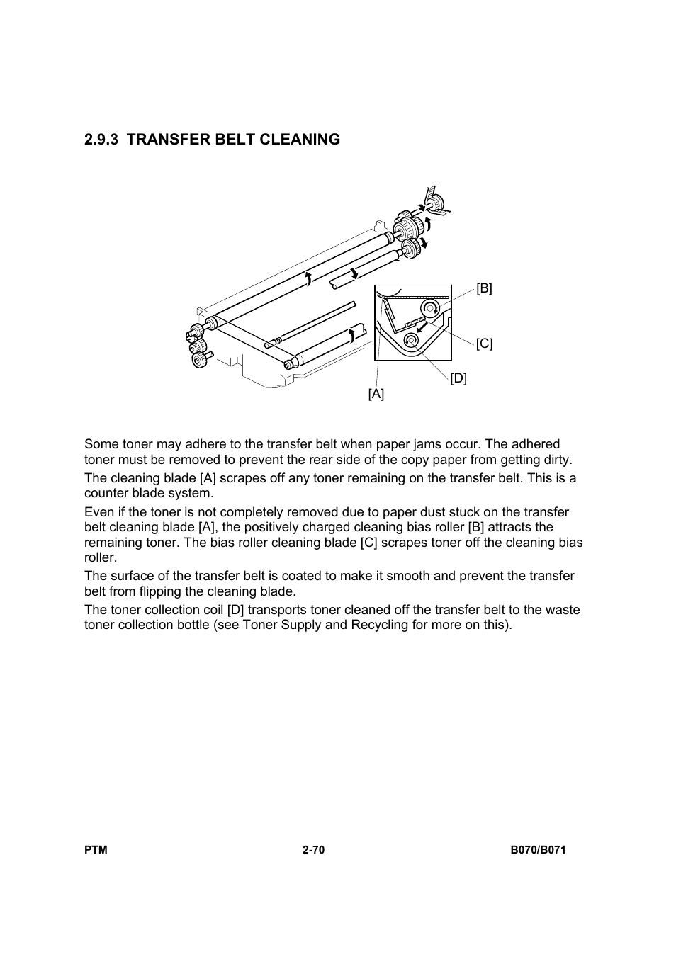 3 transfer belt cleaning | Toshiba E-STUDIO900 User Manual | Page 95 / 224