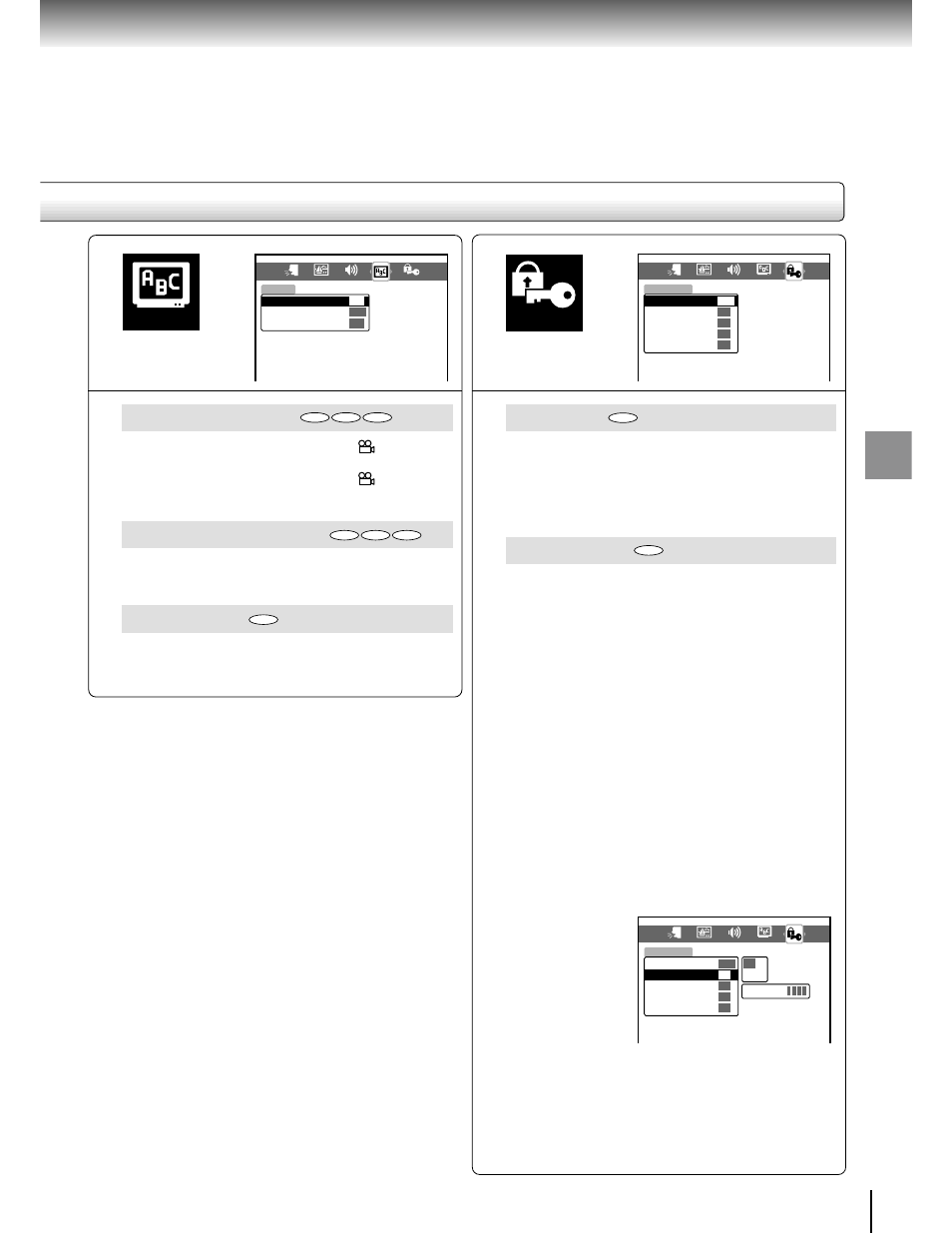 Pause/still, Parental lock, On-screen displays | Osd background color, Screen saver, Display, Operation, Function setup | Toshiba SD-3205 User Manual | Page 41 / 47