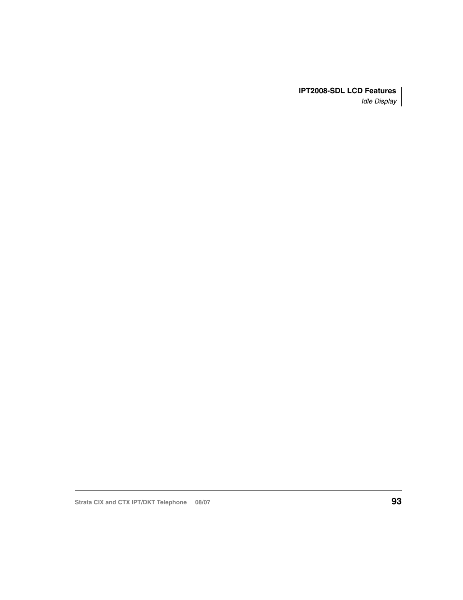 Idle display | Toshiba STRATA CIX DKT User Manual | Page 111 / 171