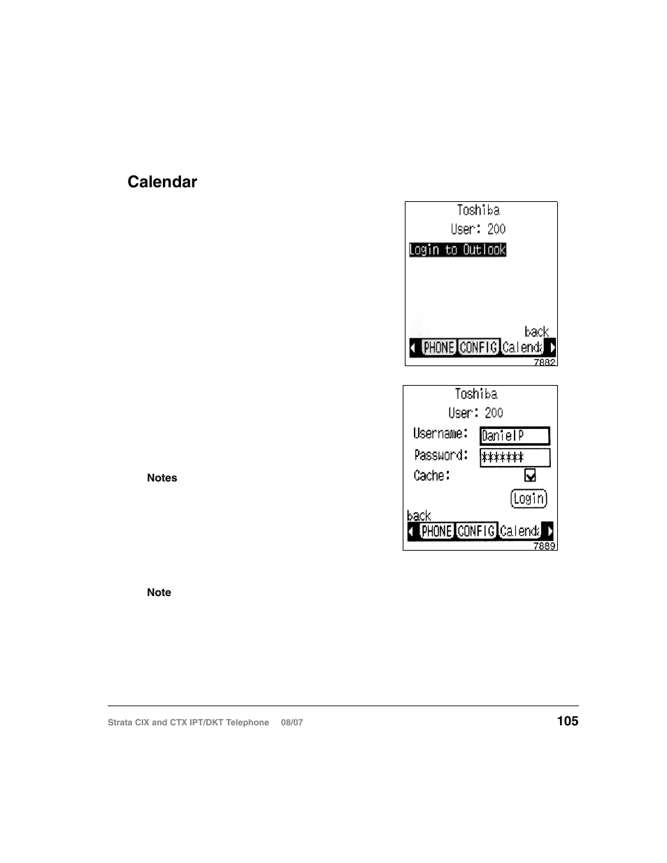 Calendar | Toshiba STRATA CIX DKT User Manual | Page 123 / 171