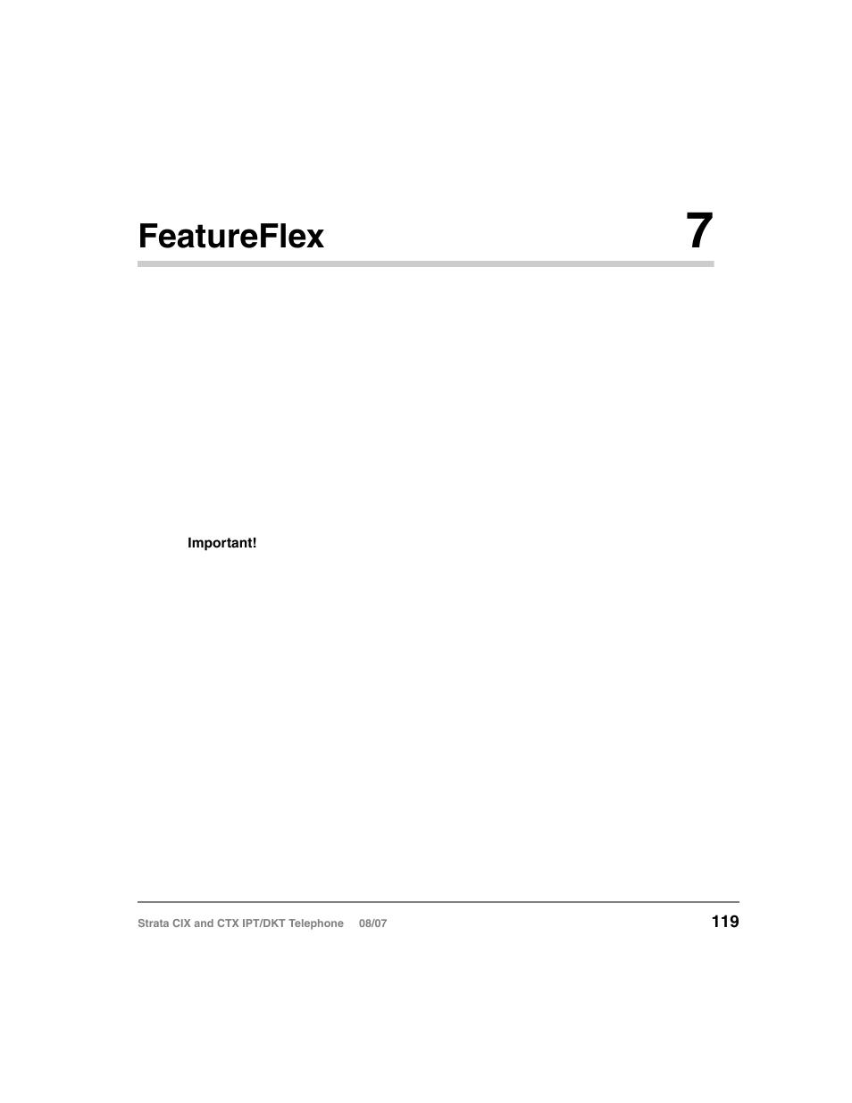 Featureflex 7, Chapter 7 — featureflex, Featureflex | Toshiba STRATA CIX DKT User Manual | Page 137 / 171