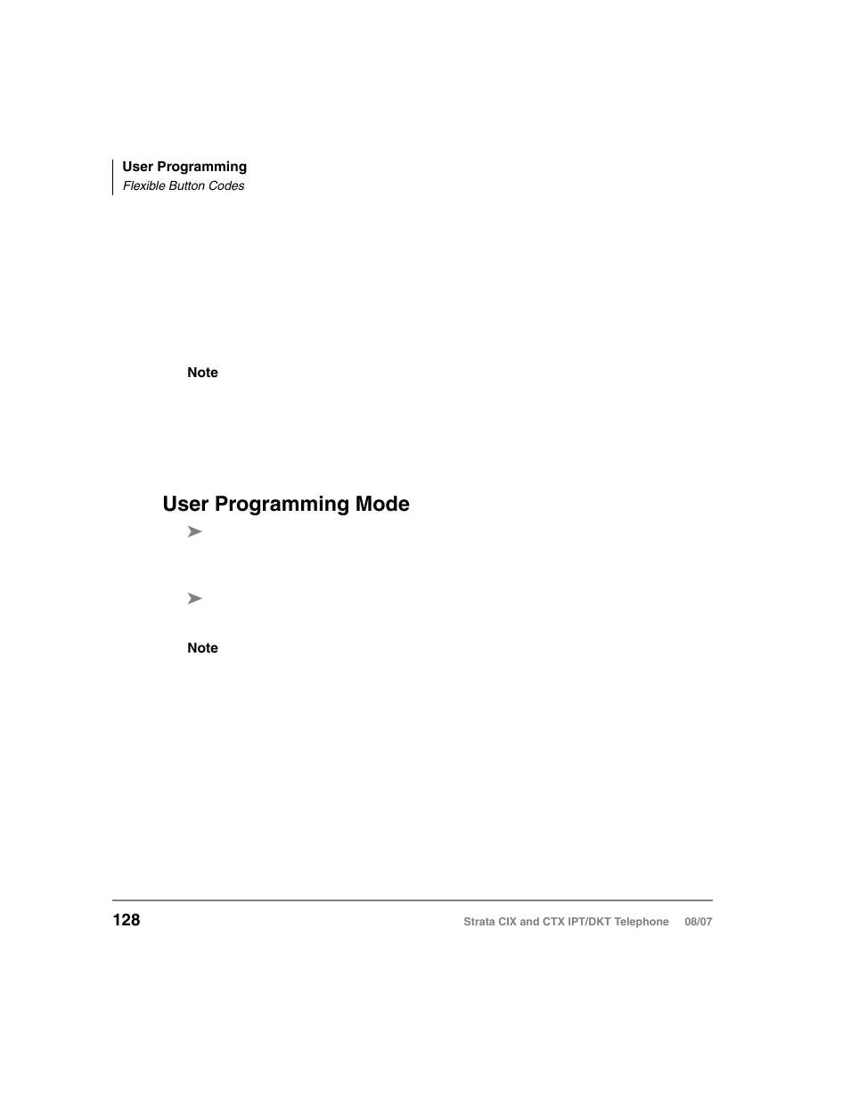 User programming mode, Flexible button codes | Toshiba STRATA CIX DKT User Manual | Page 146 / 171