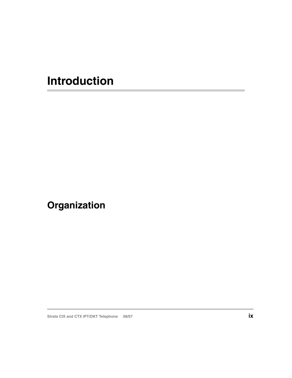 Introduction, Organization | Toshiba STRATA CIX DKT User Manual | Page 15 / 171