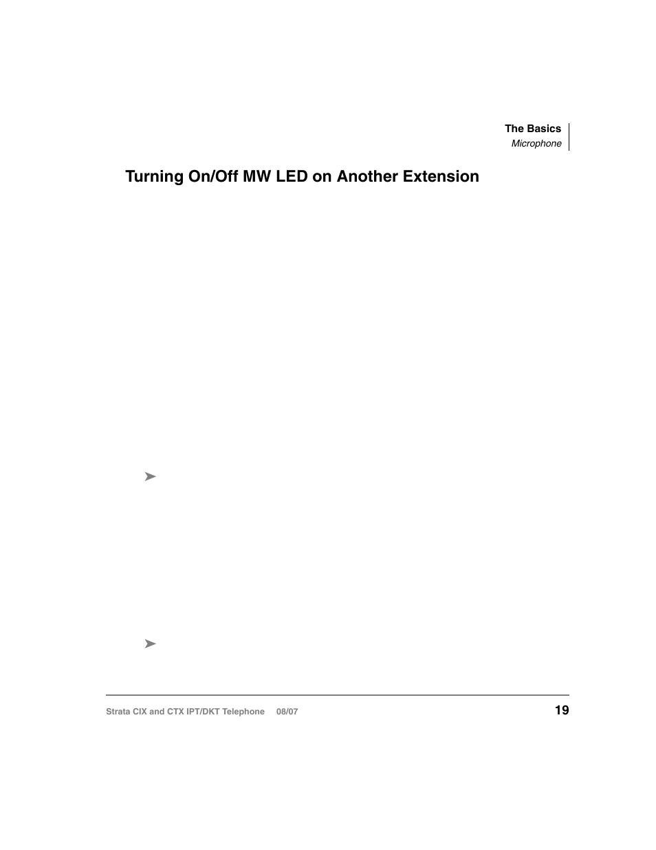 Turning on/off mw led on another extension, Microphone | Toshiba STRATA CIX DKT User Manual | Page 37 / 171
