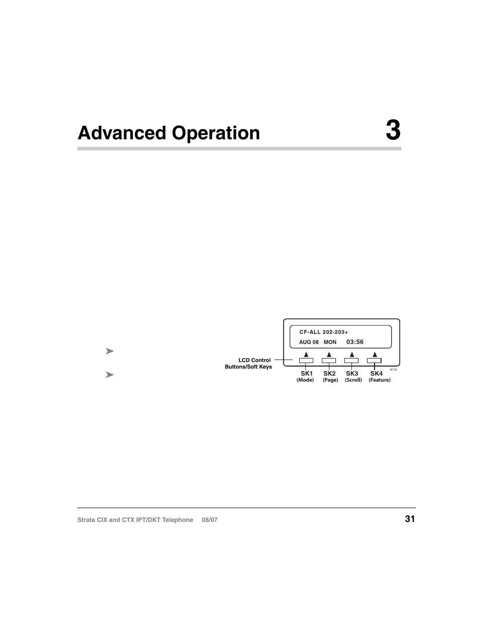 Advanced operation 3, Using your lcd, Chapter 3 — advanced operation | Chapter 3 – advanced operation, Advanced operation | Toshiba STRATA CIX DKT User Manual | Page 49 / 171