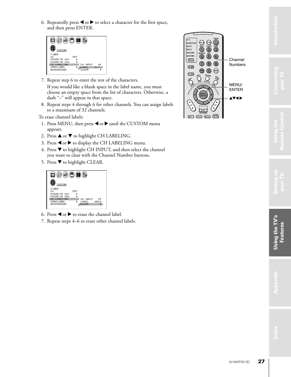 Toshiba 32AFX61 User Manual | Page 27 / 53