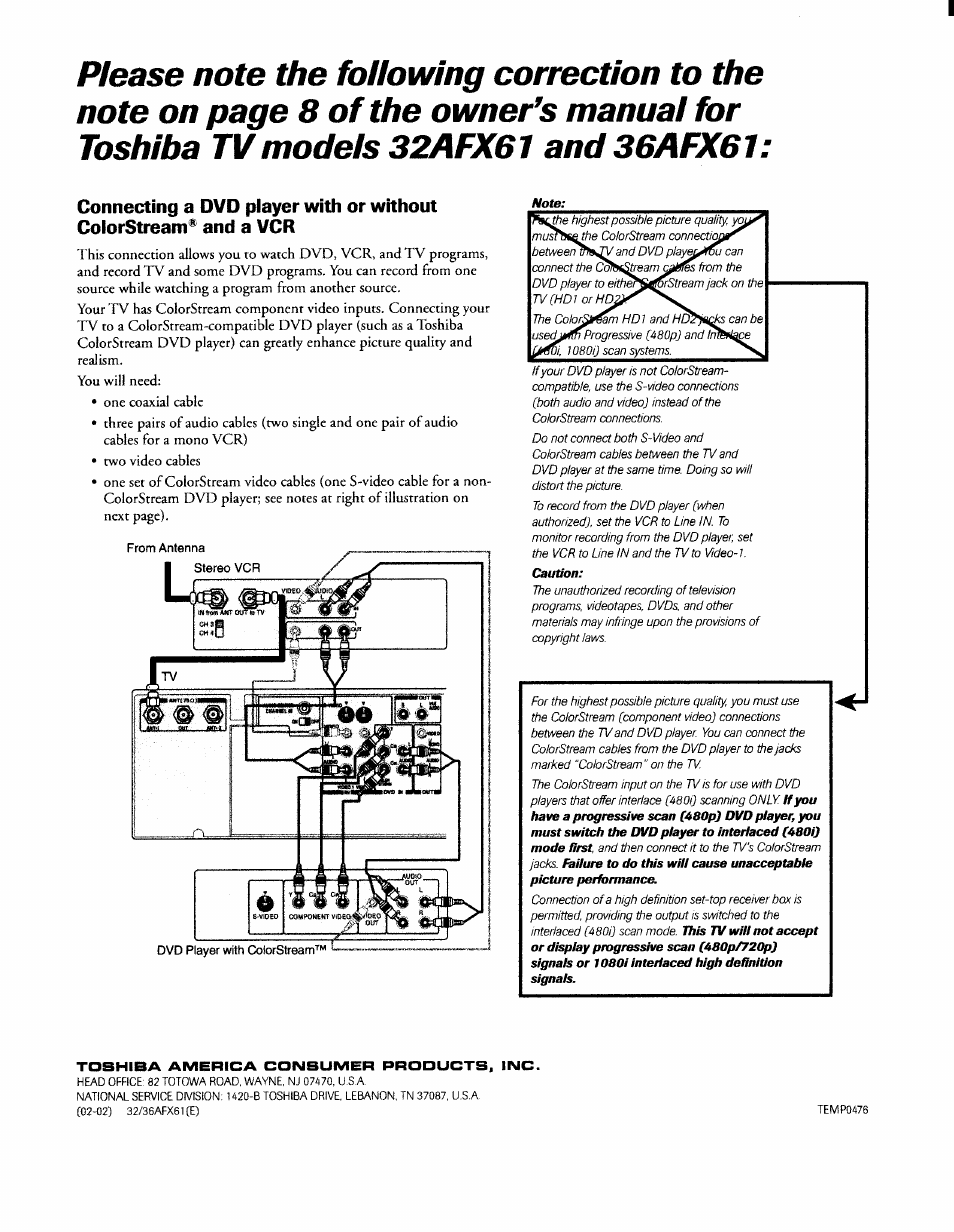 Toshiba 32AFX61 User Manual | Page 50 / 53