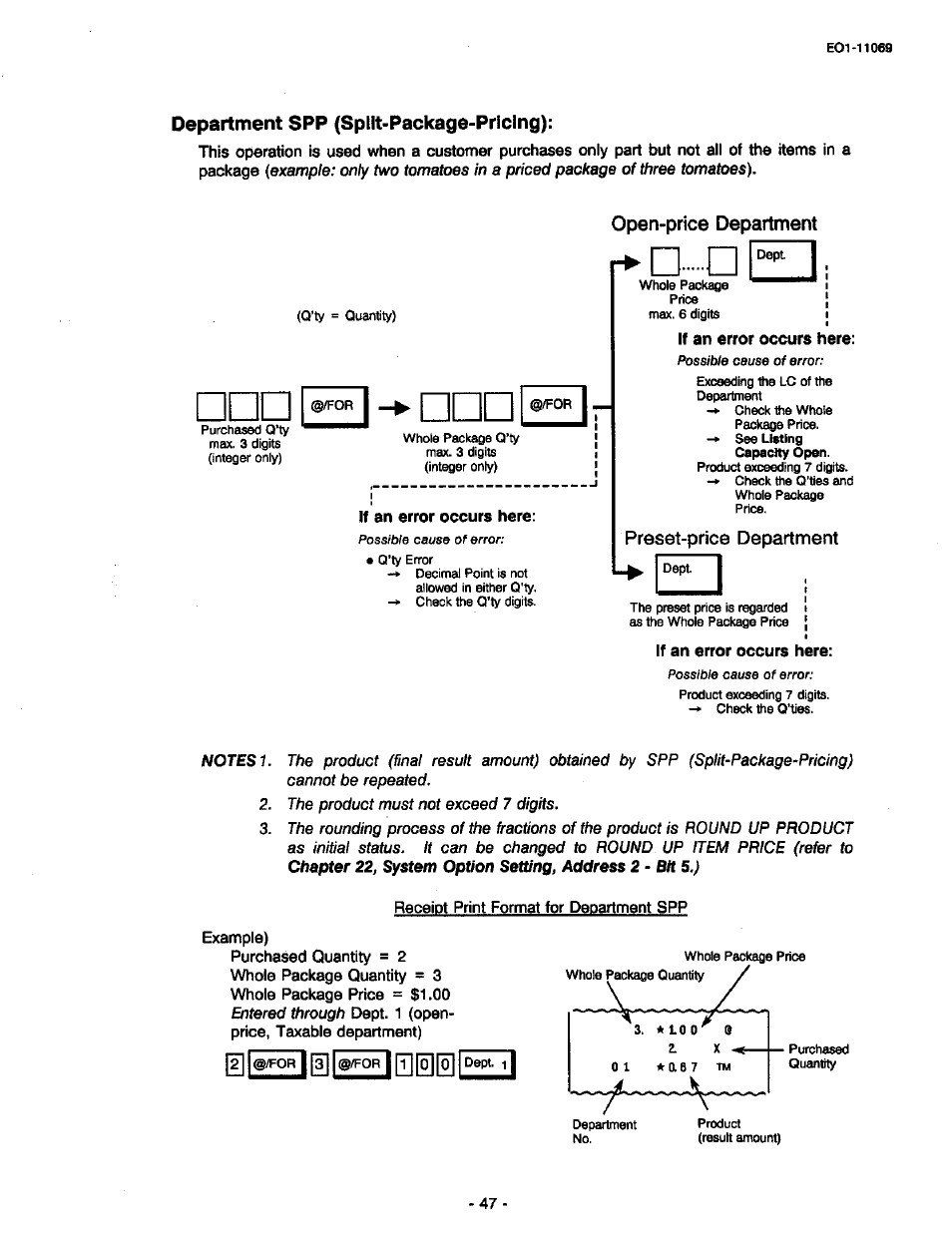 Department spp (spllt-package-pricing), Open-price department, Preset-price department | Toshiba TEC MA-315-100 User Manual | Page 49 / 142