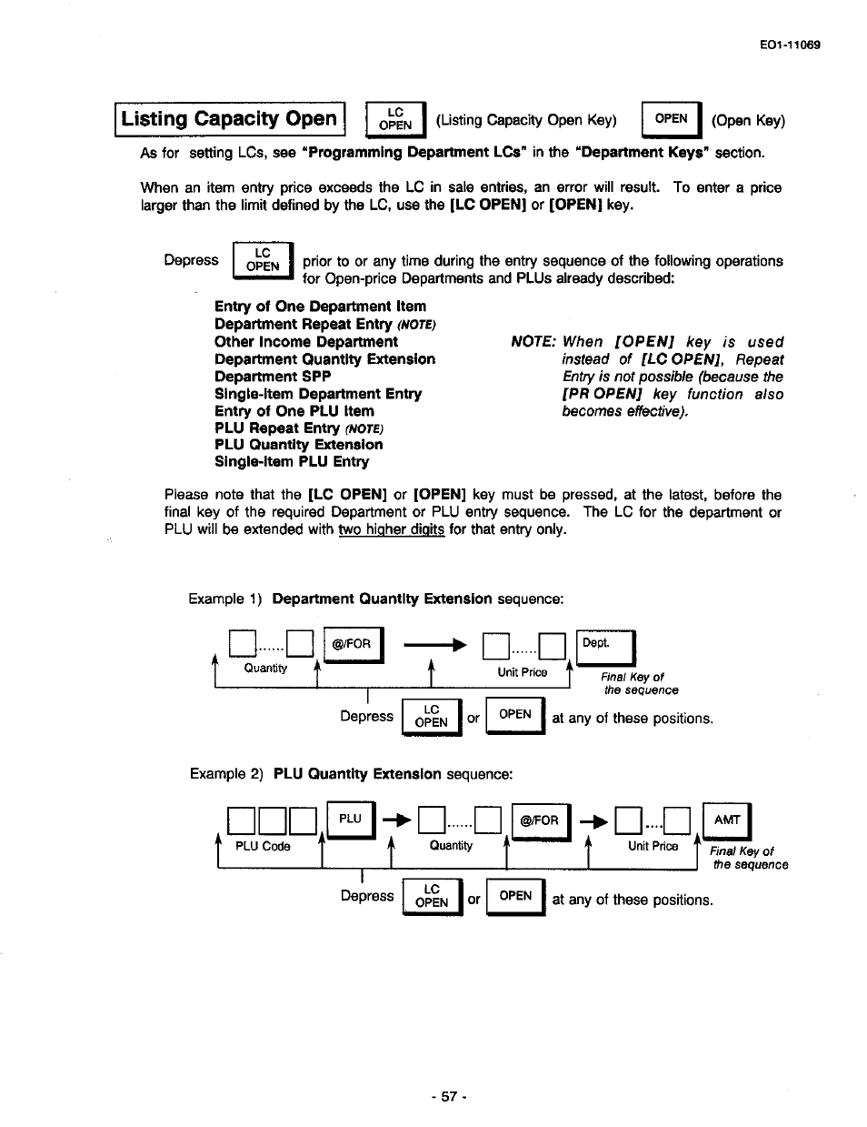 Listing capacity open | Toshiba TEC MA-315-100 User Manual | Page 59 / 142