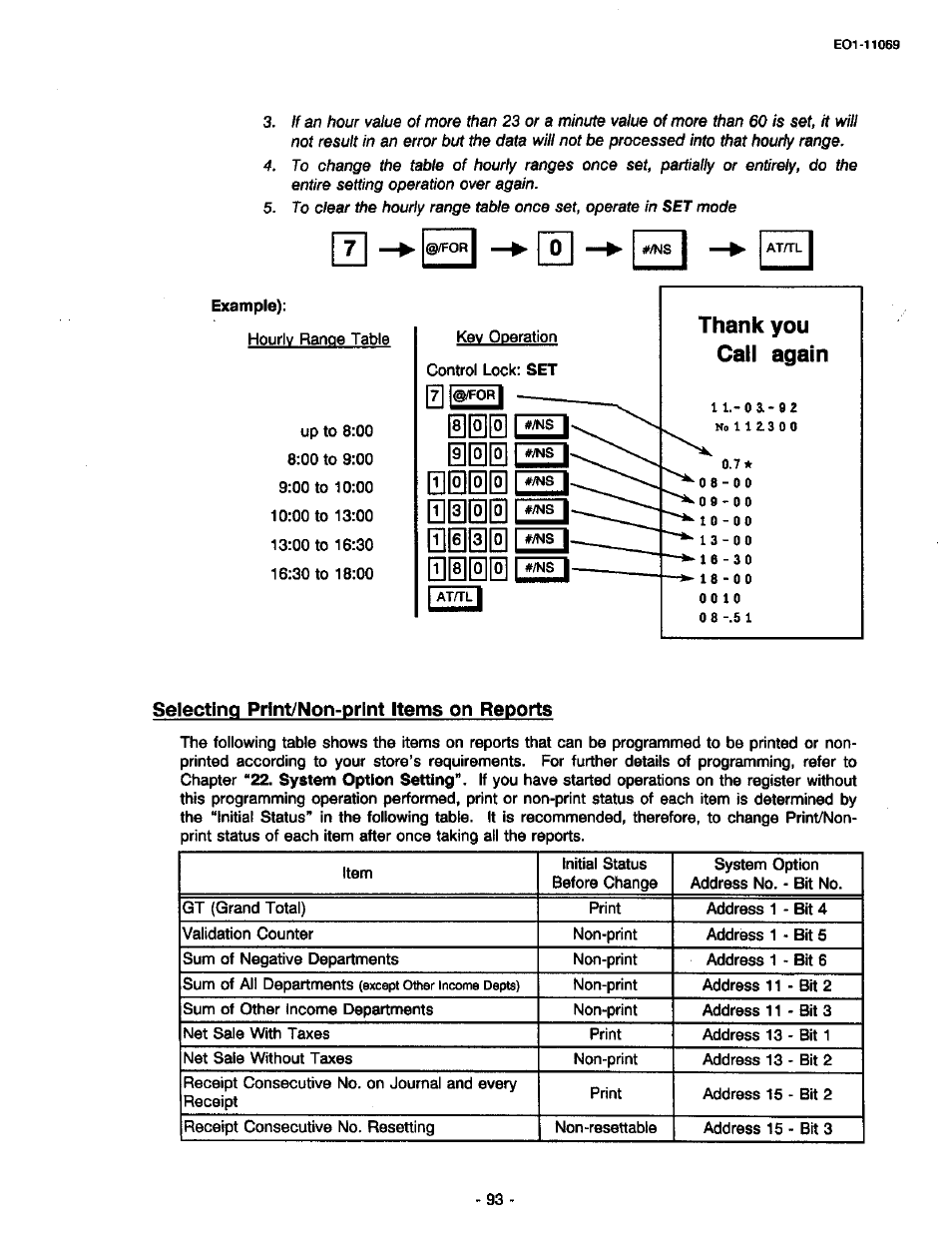 Selecting print/non-print items on reports | Toshiba TEC MA-315-100 User Manual | Page 95 / 142