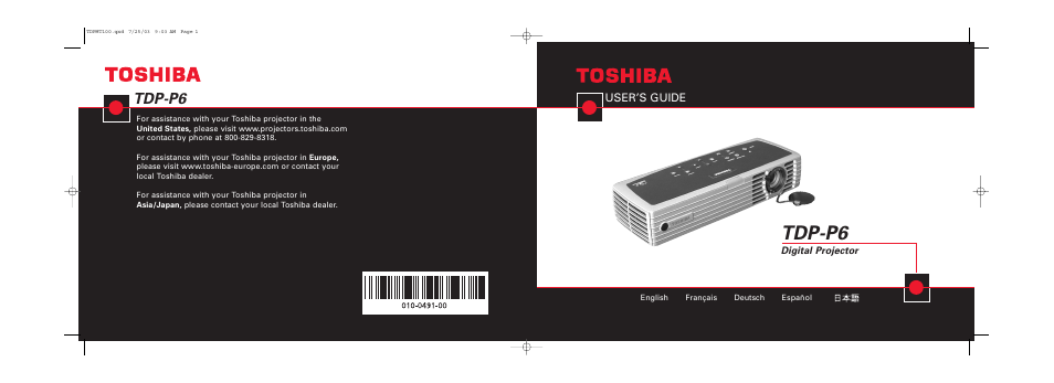 Toshiba TDP-P6 User Manual | 40 pages