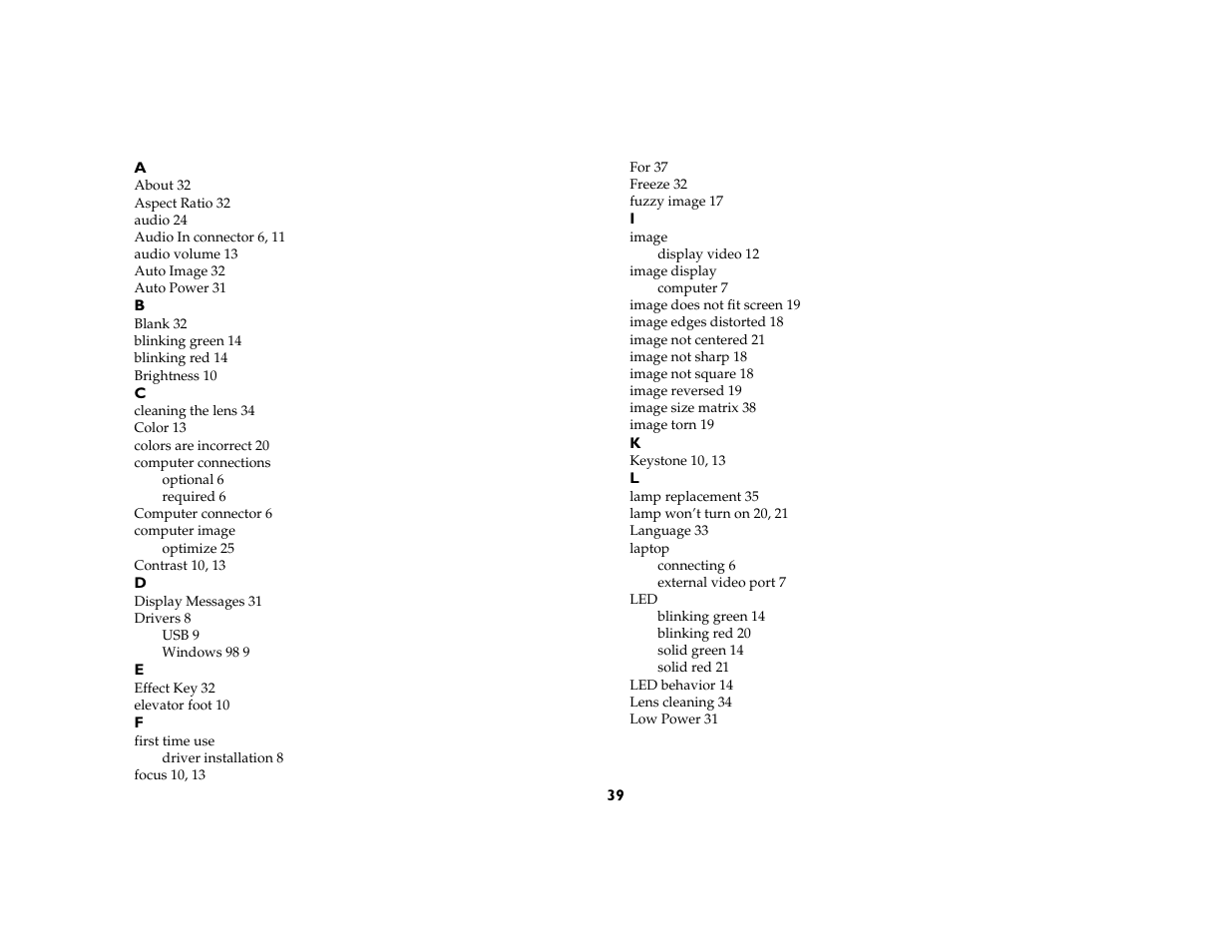 Toshiba TDP-P6 User Manual | Page 39 / 40