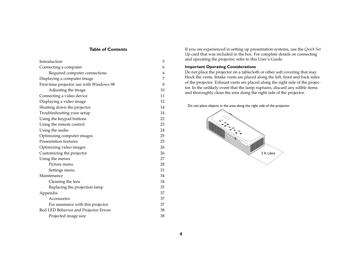 Toshiba TDP-P6 User Manual | Page 4 / 40