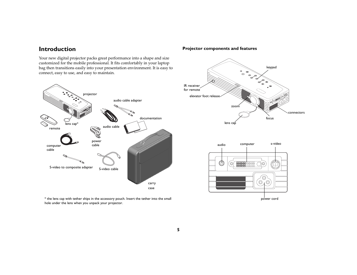 Introduction, Introduction 5 | Toshiba TDP-P6 User Manual | Page 5 / 40