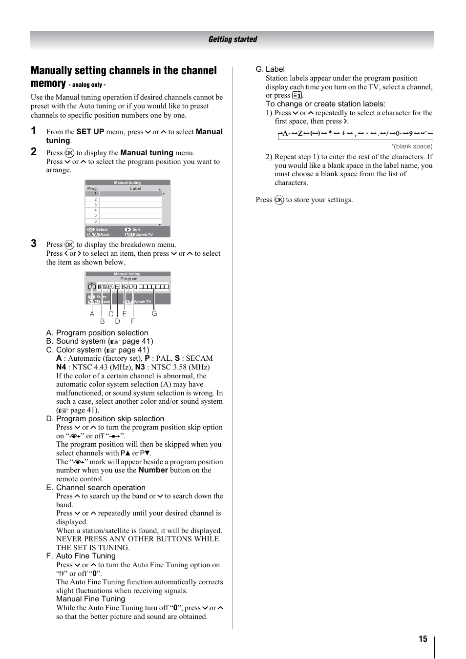 Toshiba 32WLT66A User Manual | Page 15 / 44