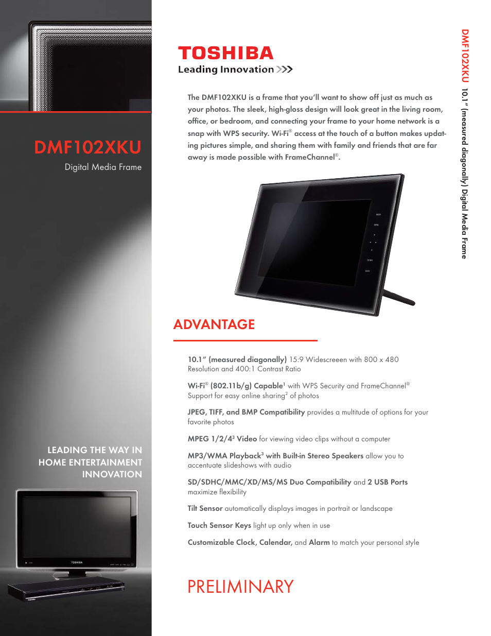 Toshiba DMF102XKU User Manual | 2 pages