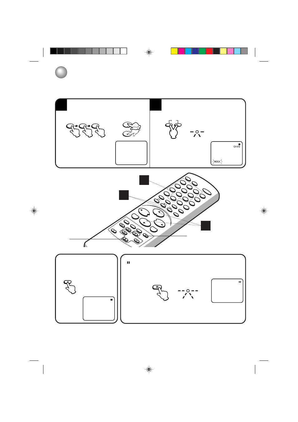 Recording a tv program, Continued), Pause/still stop | Toshiba MV13P3 User Manual | Page 42 / 56