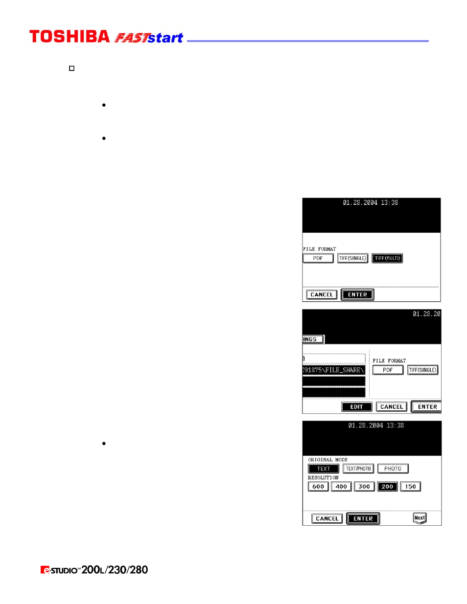 Scan to file (cont’d.) | Toshiba Faststart 200L User Manual | Page 13 / 26