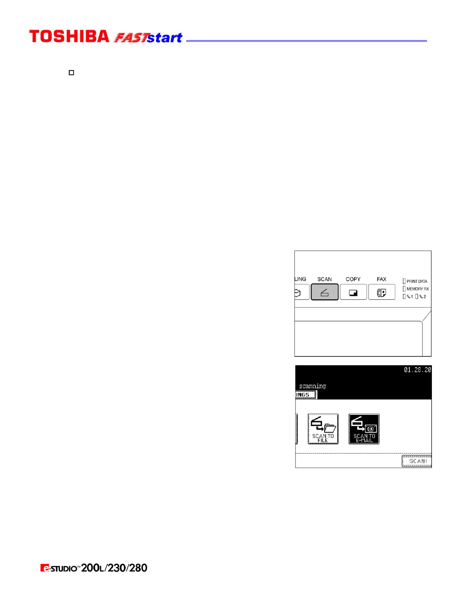 Scan to e-mail | Toshiba Faststart 200L User Manual | Page 17 / 26