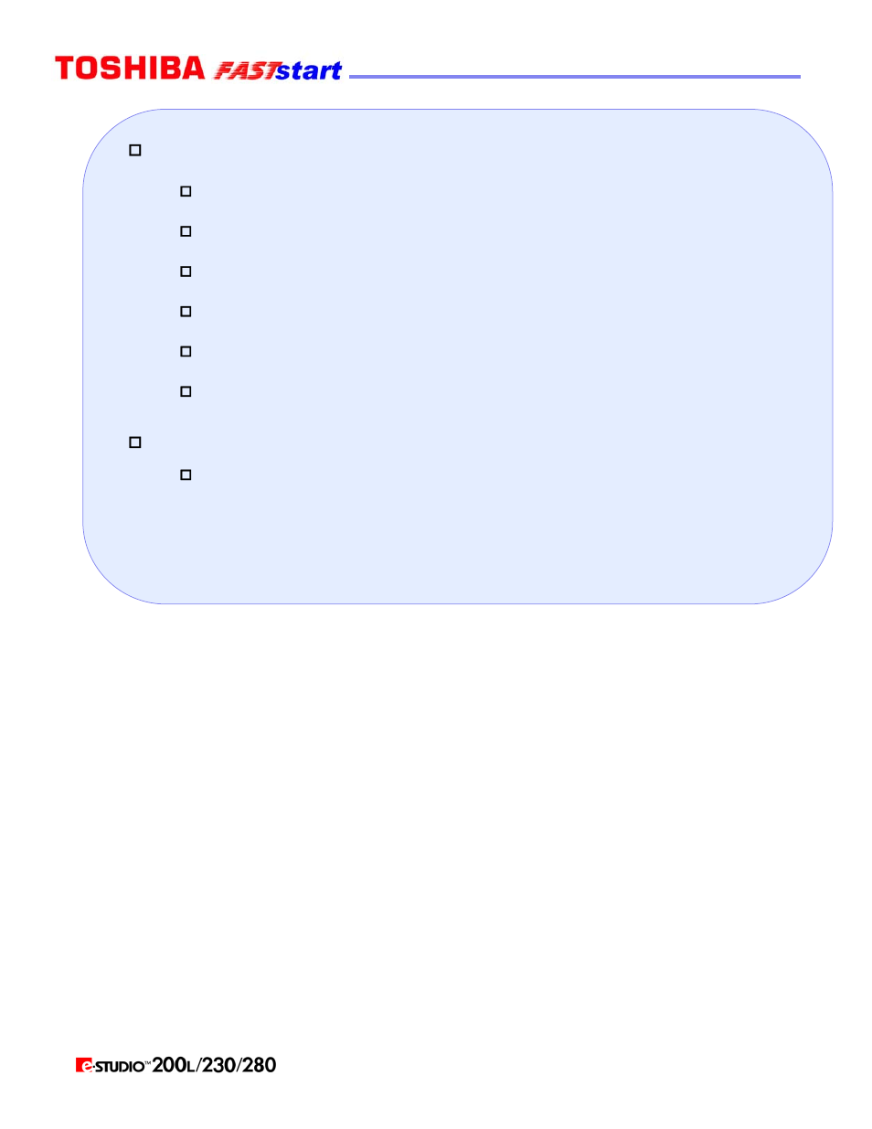 Basic print and scanning functions, Basic fax features | Toshiba Faststart 200L User Manual | Page 3 / 26