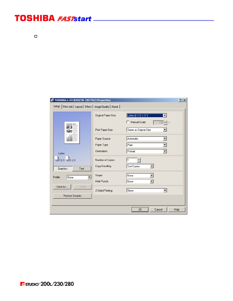 How to print a document (cont’d.) | Toshiba Faststart 200L User Manual | Page 7 / 26