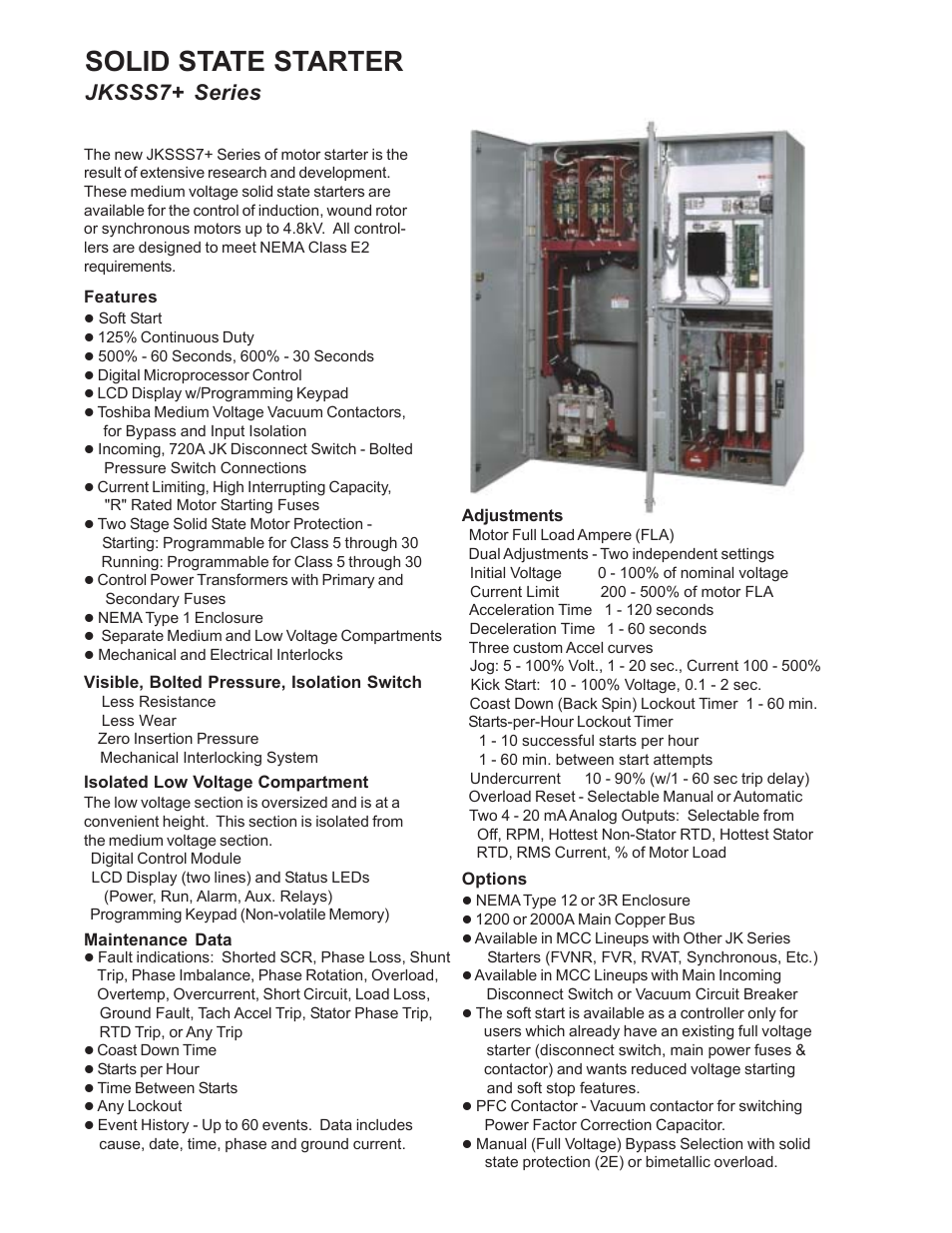 Solid state starter, Jksss7+ series | Toshiba XT JK Series User Manual | Page 4 / 8