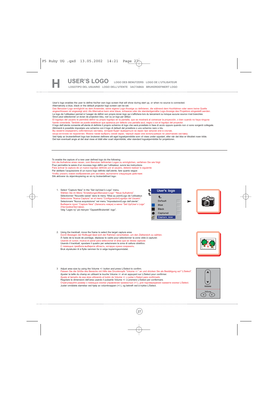 User’s logo | Toshiba TDP P5 User Manual | Page 27 / 44