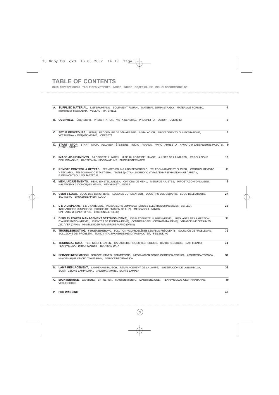 Toshiba TDP P5 User Manual | Page 3 / 44