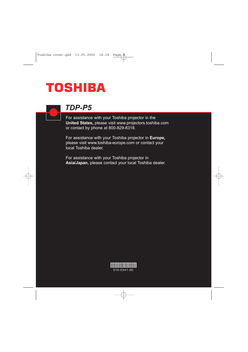 Tdp-p5 | Toshiba TDP P5 User Manual | Page 44 / 44