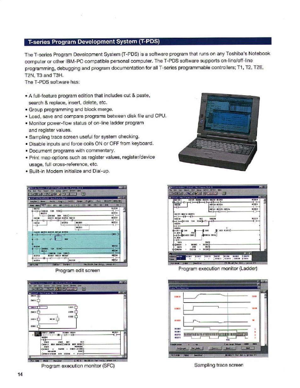 T-series program development system (t-pds) | Toshiba T2E User Manual | Page 14 / 24