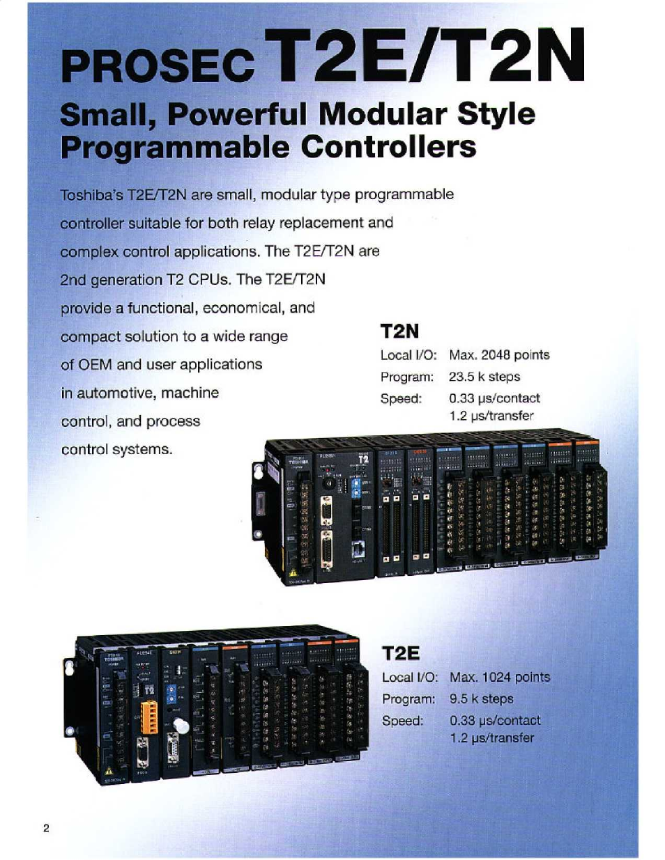 Prosec t2e/t2n, T2e/t2n, Prosec | Toshiba T2E User Manual | Page 2 / 24