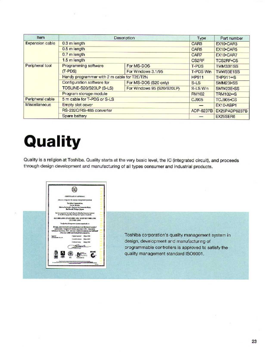 Quality | Toshiba T2E User Manual | Page 23 / 24