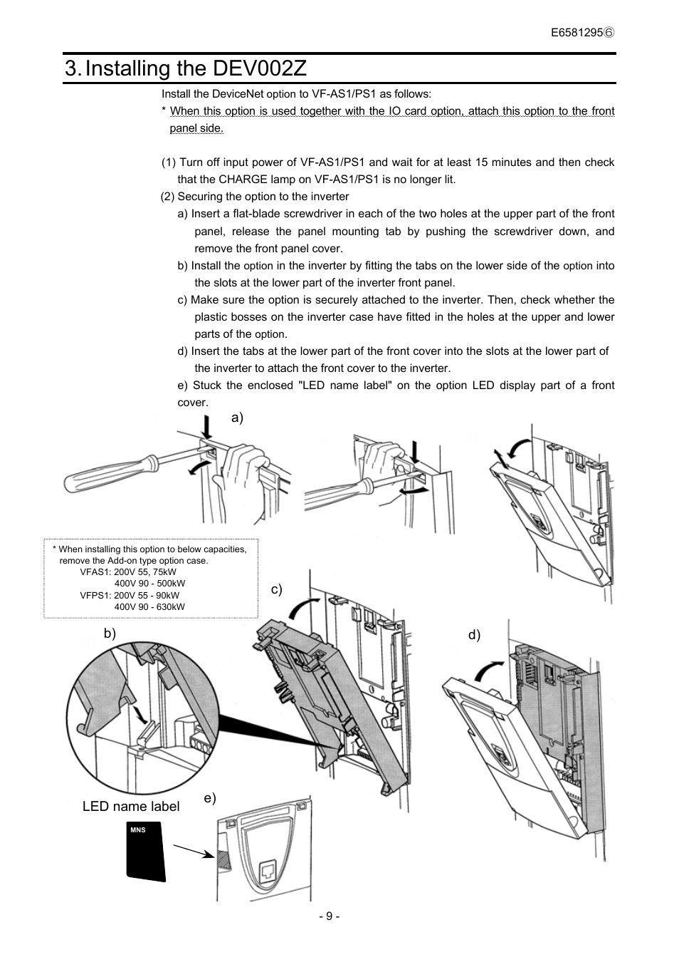 Installing the dev002z | Toshiba DEV002Z User Manual | Page 10 / 20