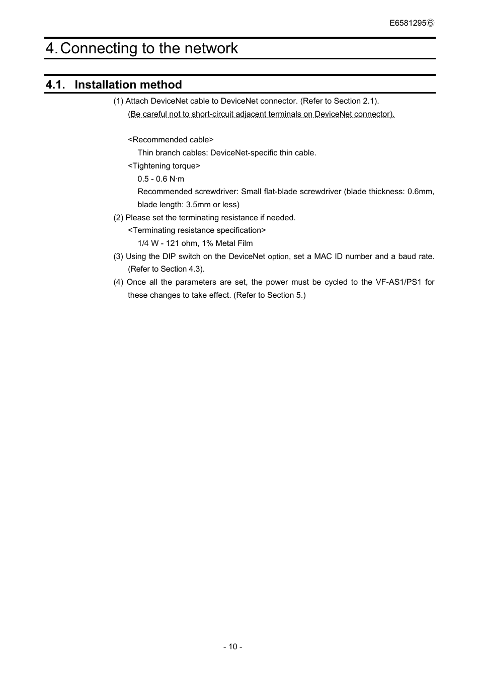 Connecting to the network, Installation method | Toshiba DEV002Z User Manual | Page 11 / 20