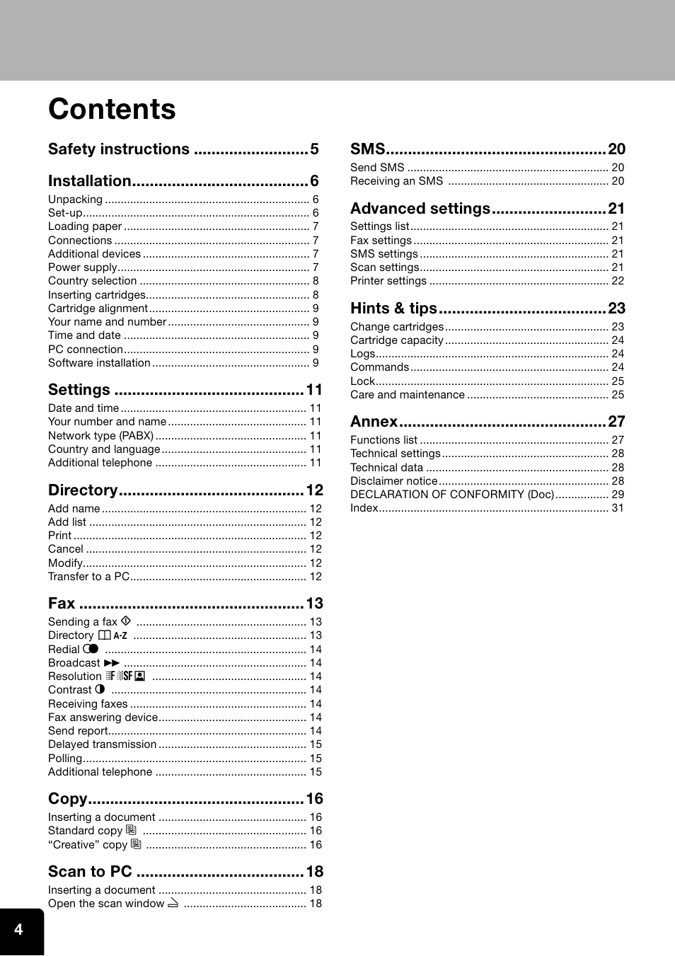 Toshiba ESTUDIO 60F User Manual | Page 4 / 32