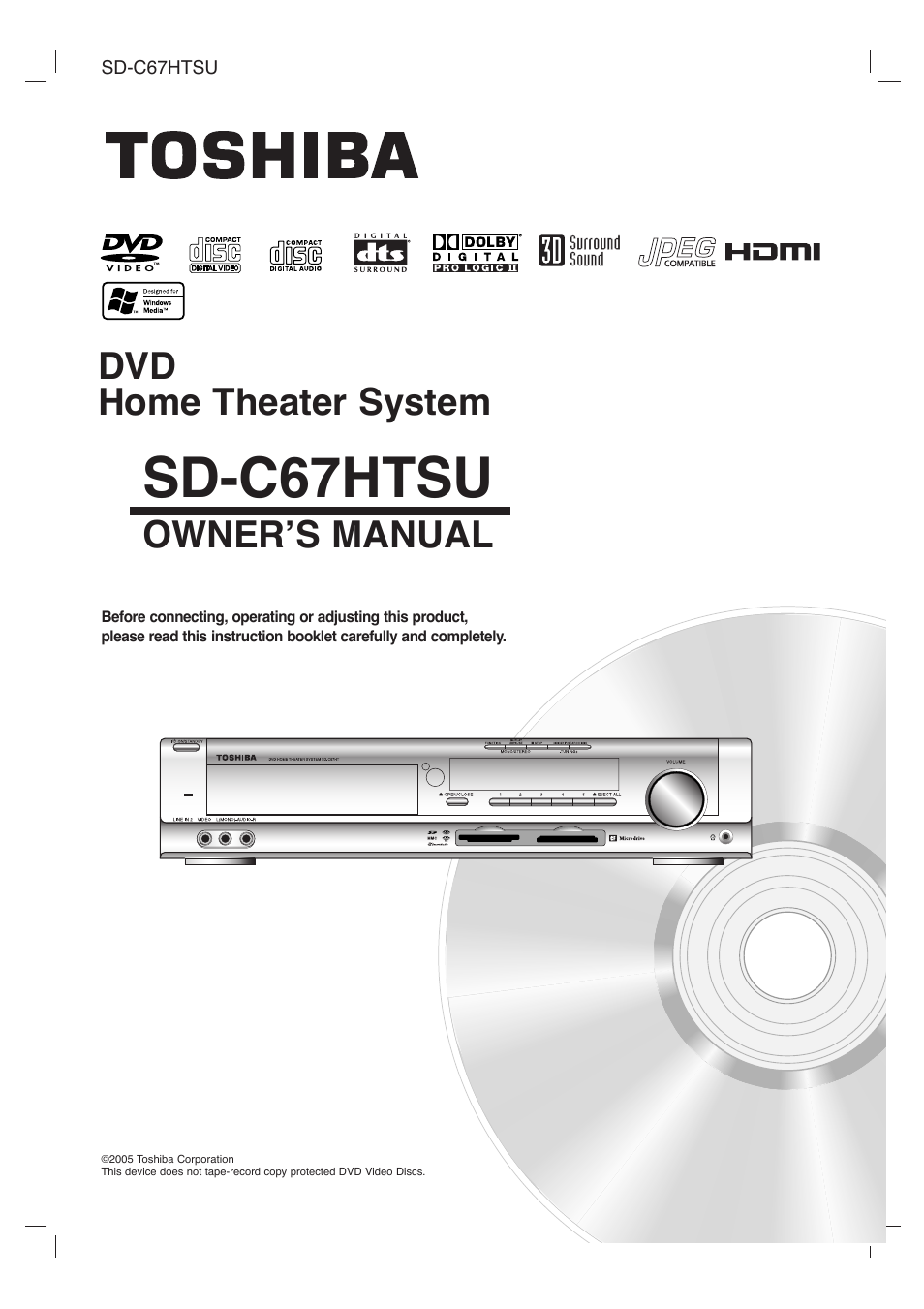 Toshiba SD-C67HTSU User Manual | 46 pages