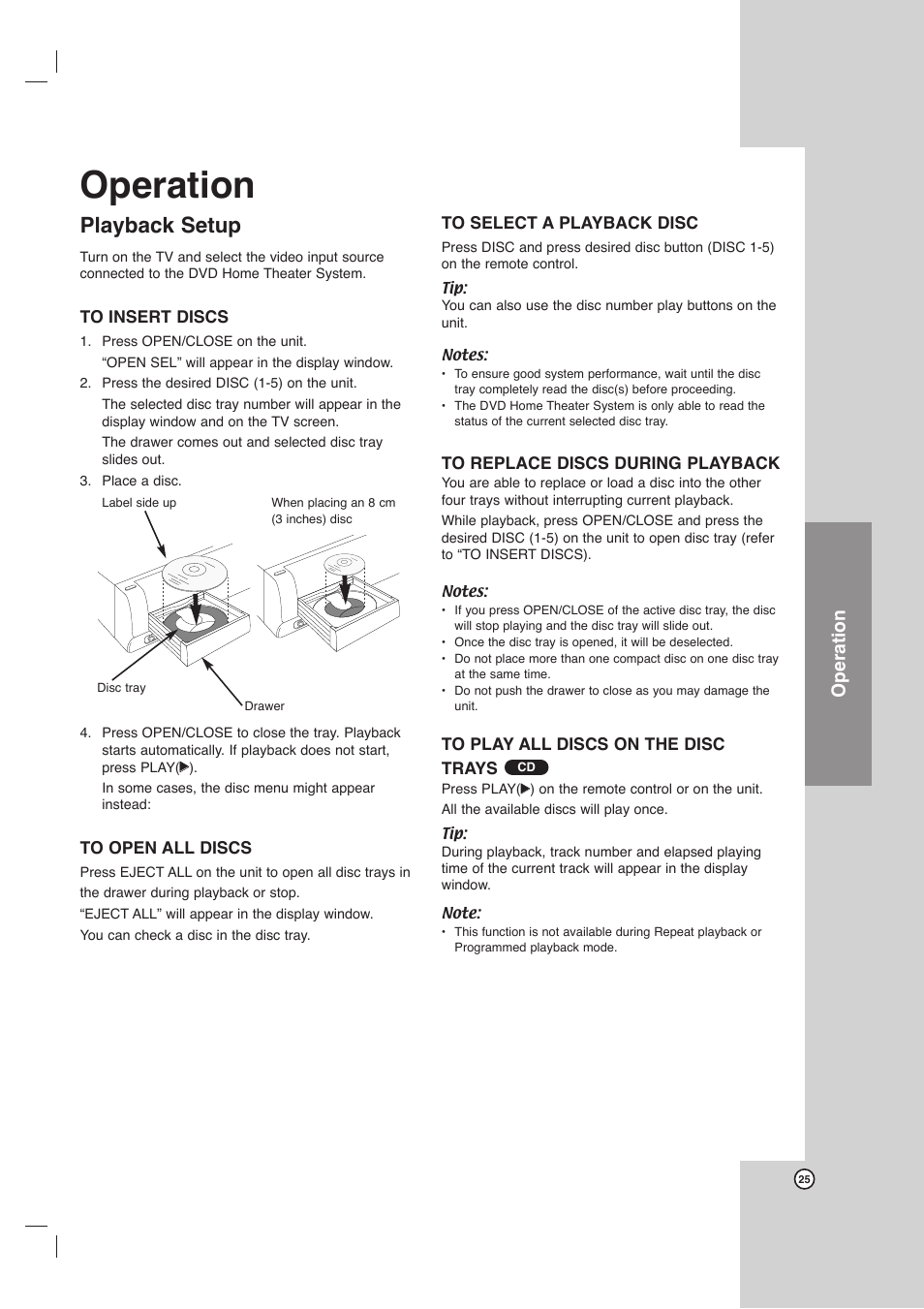 Operation, Playback setup | Toshiba SD-C67HTSU User Manual | Page 25 / 46