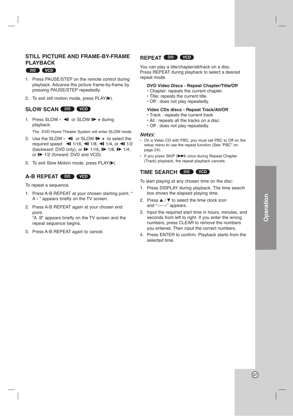 Operation | Toshiba SD-C67HTSU User Manual | Page 27 / 46