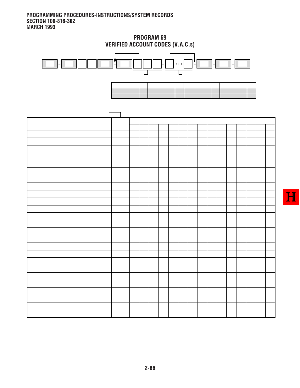 86 program 69 verified account codes (v.a.c.s) | Toshiba Strata DK 16 User Manual | Page 110 / 154