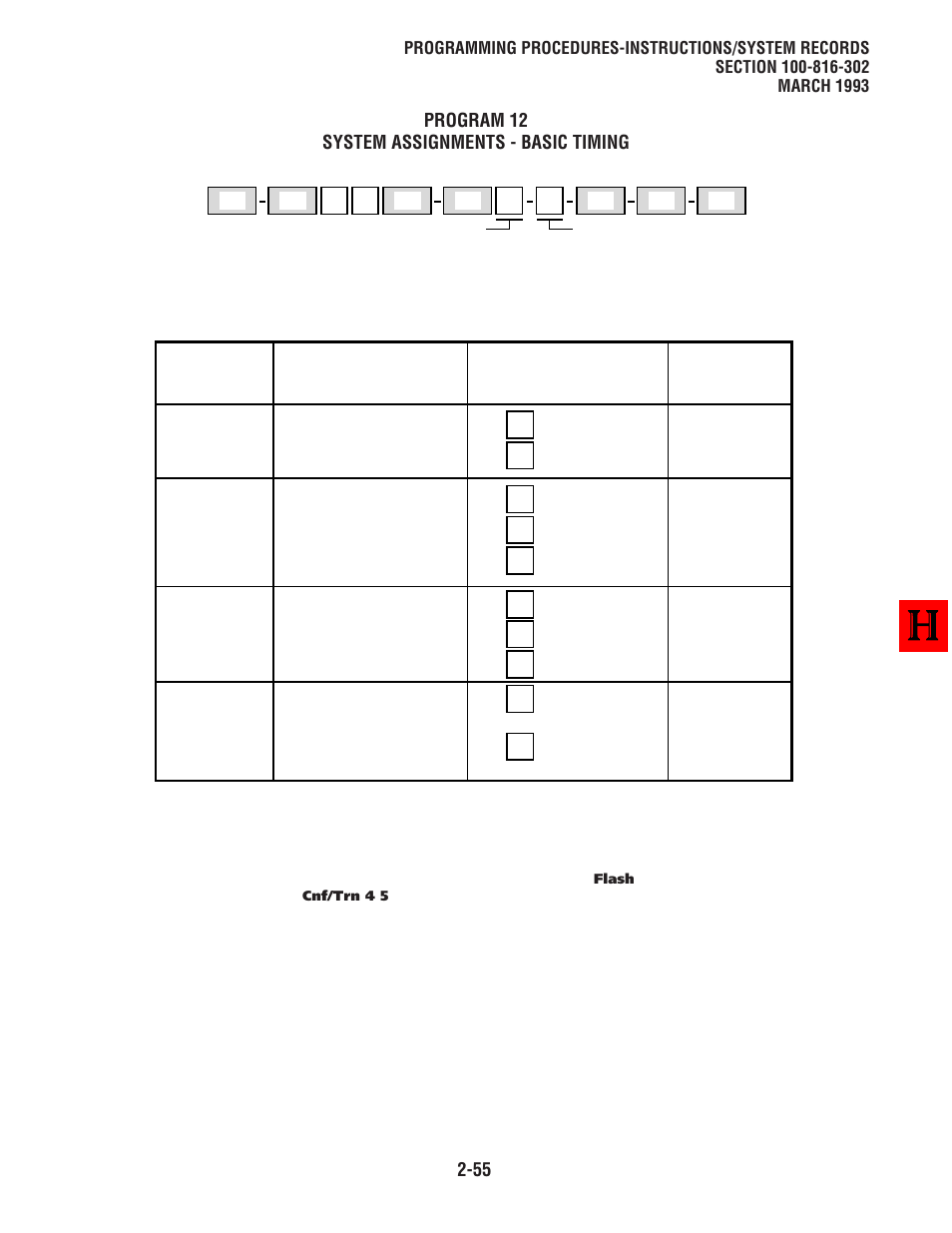 Program 12 system assignments - basic timing | Toshiba Strata DK 16 User Manual | Page 79 / 154