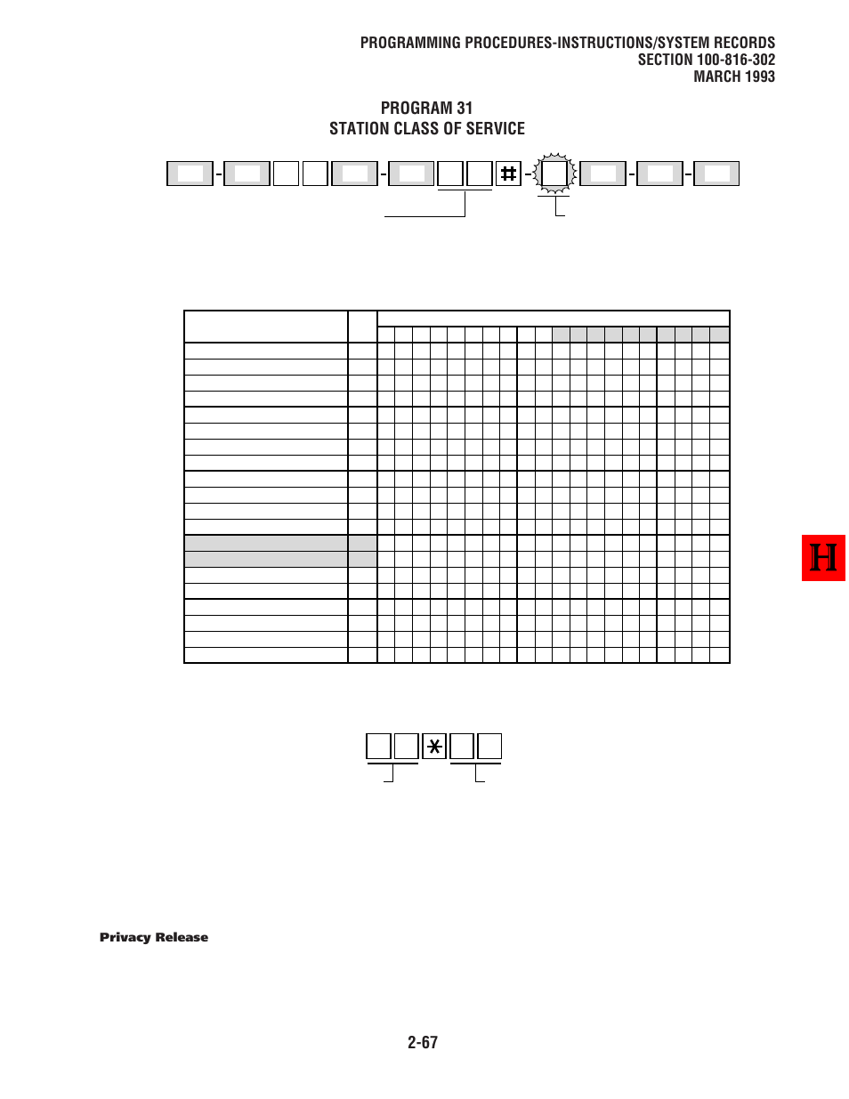 Program 31 station class of service | Toshiba Strata DK 16 User Manual | Page 91 / 154